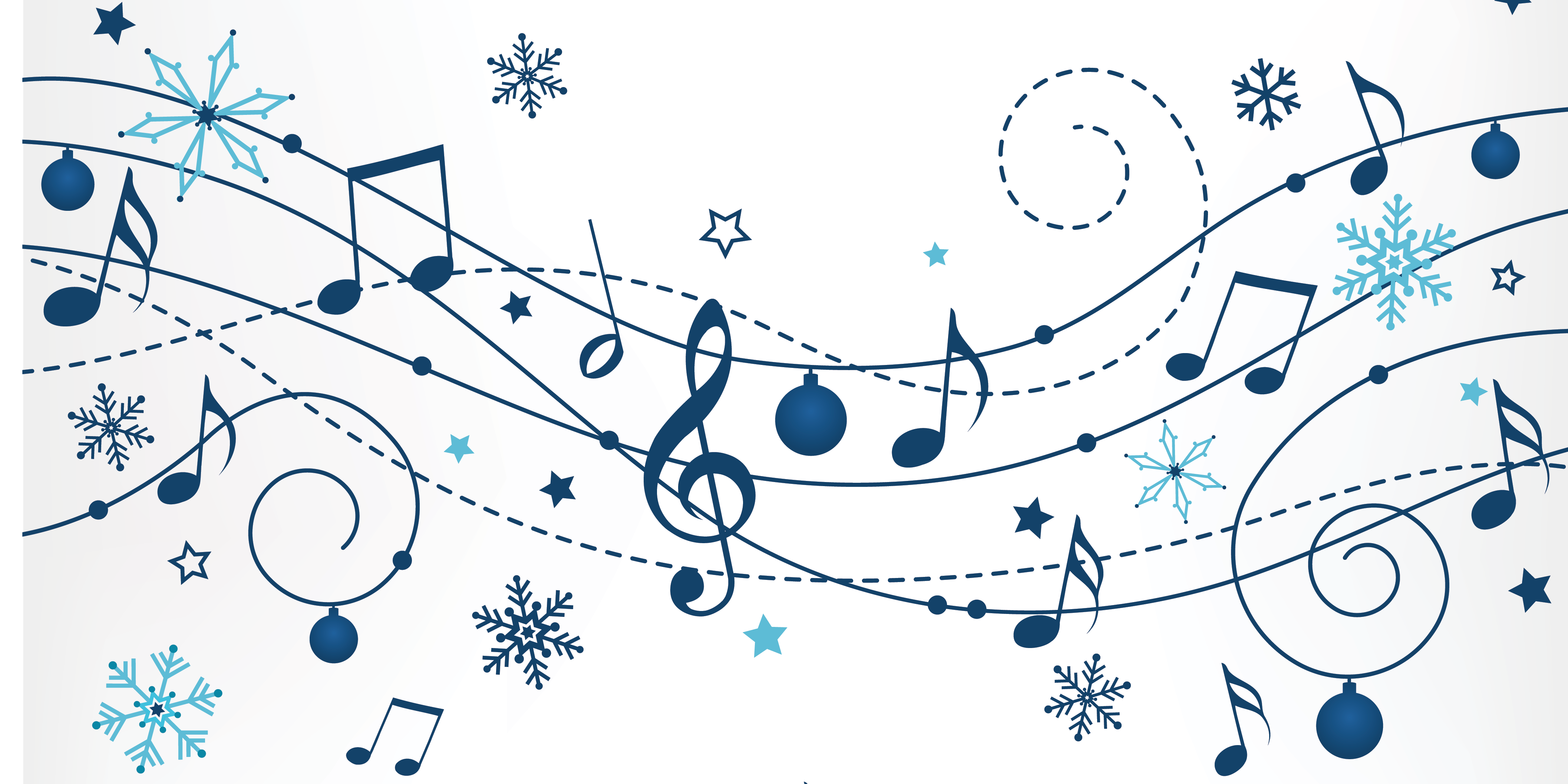 music notes and snowflakes